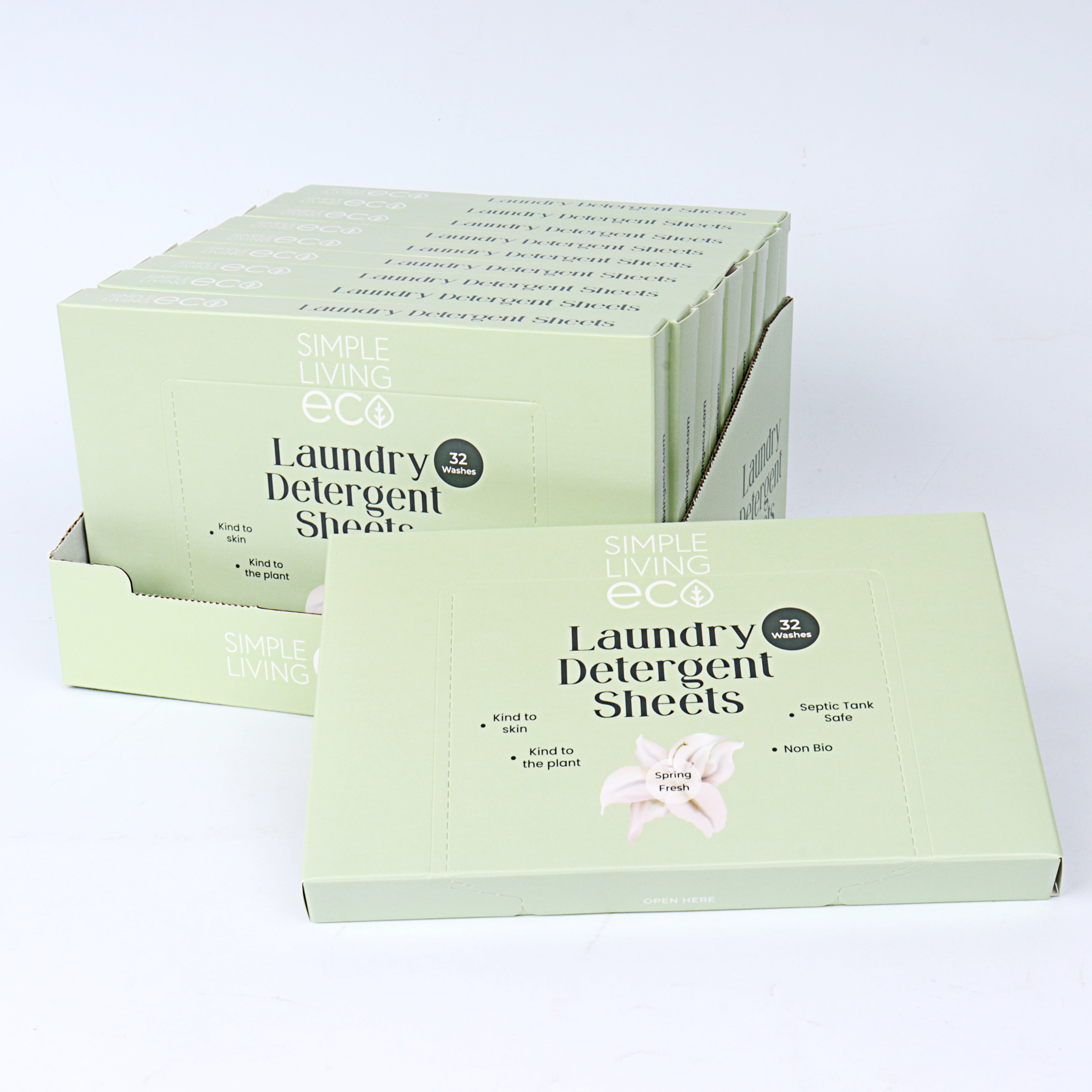 Simple Living Eco Laundry Detergent Sheets | Plastic Free | Made in the UK | 1 Year Supply | 320 Washes - REGN