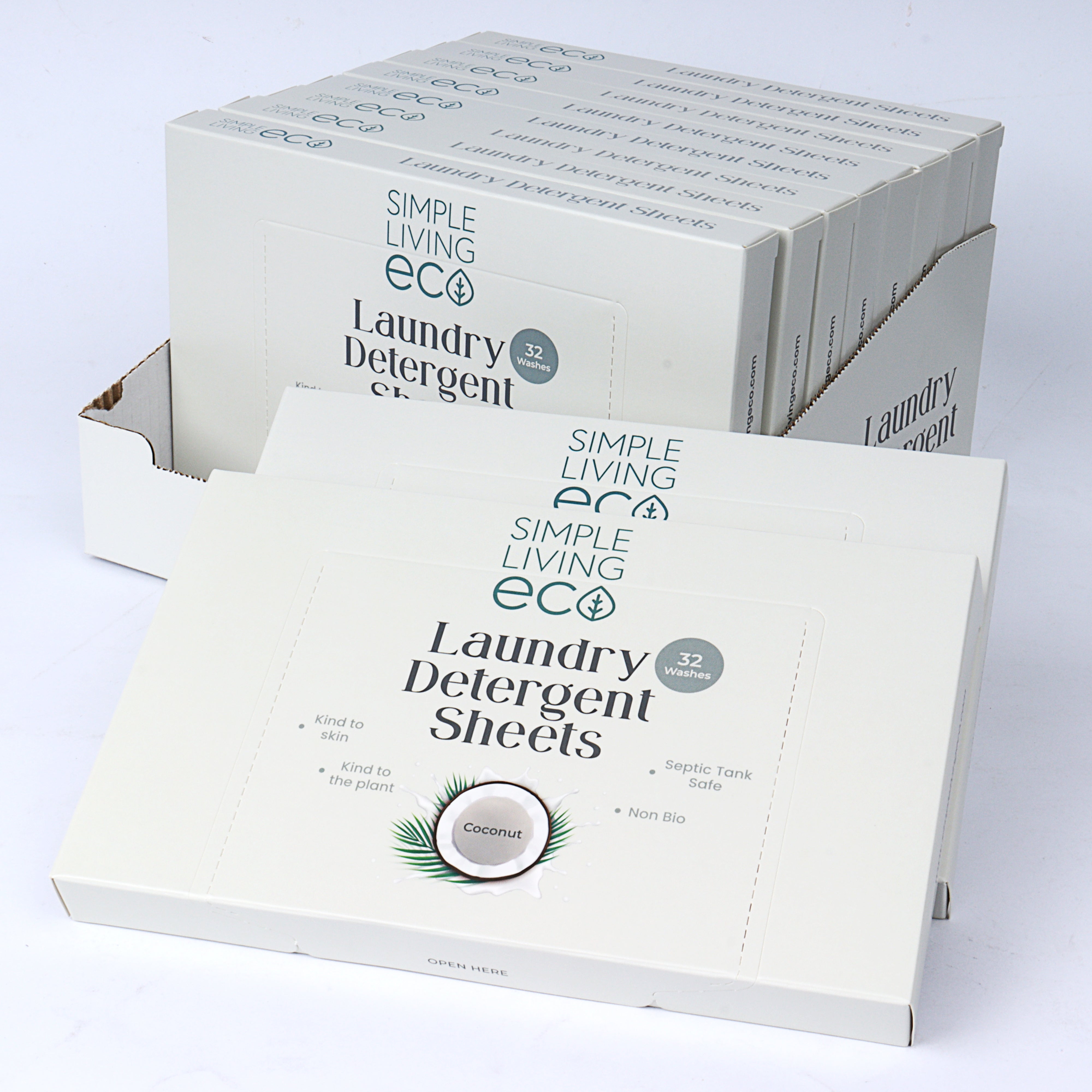 Simple Living Eco Laundry Detergent Sheets | Plastic Free | Made in the UK | 1 Year Supply | 320 Washes - REGN