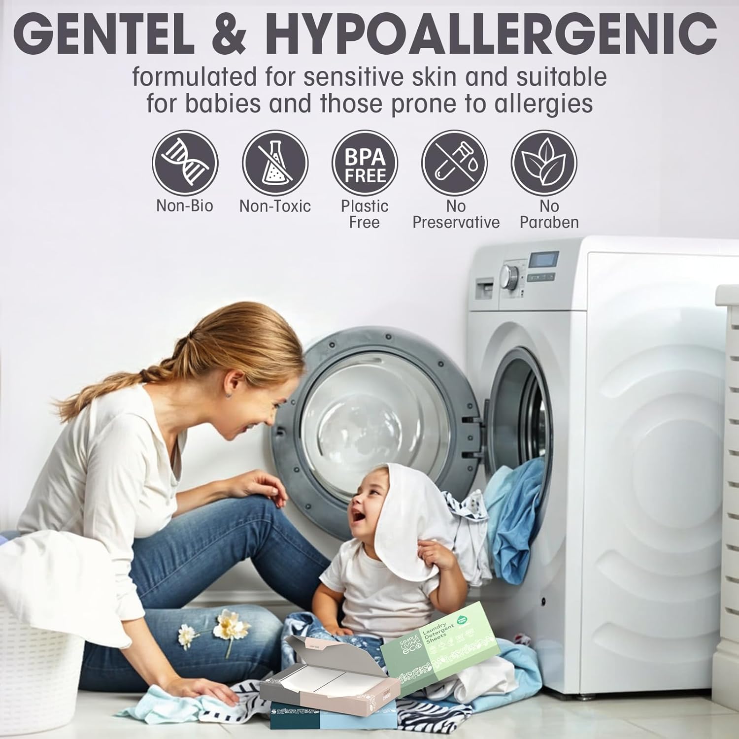 Simple Living Eco Laundry Detergent Sheets | Plastic Free | Made in the UK | 192 Washes - REGN