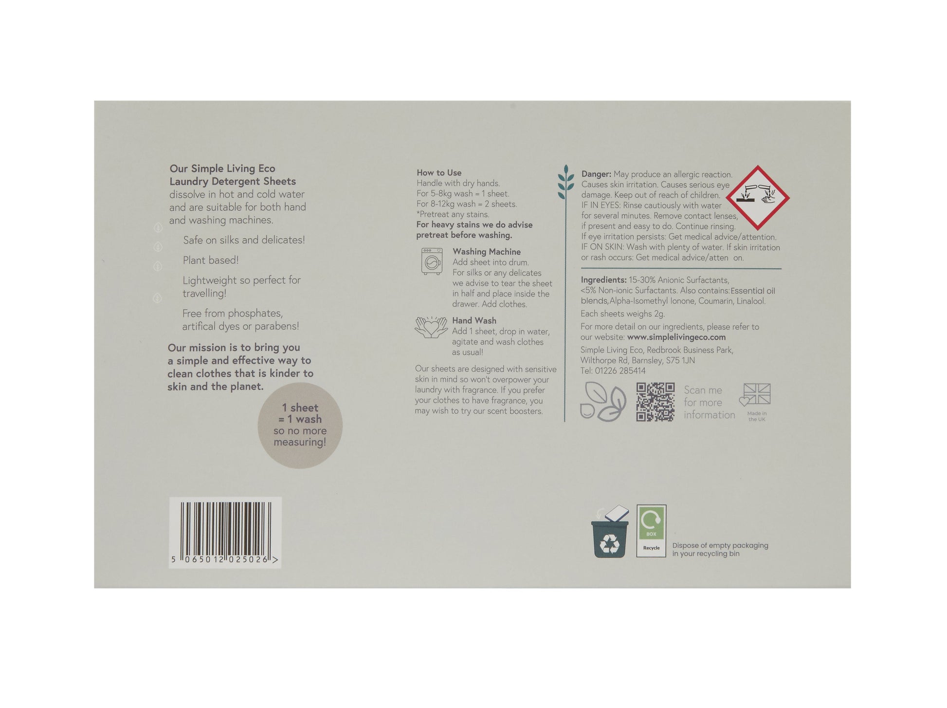 Simple Living Eco Laundry Detergent Sheets | Plastic Free | Made in the UK | 192 Washes - REGN