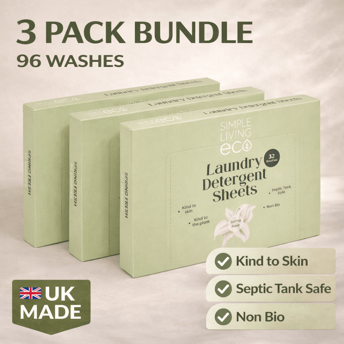 Simple Living Eco Laundry Detergent Sheets | 3 Pack (96 Washes) | UK Made