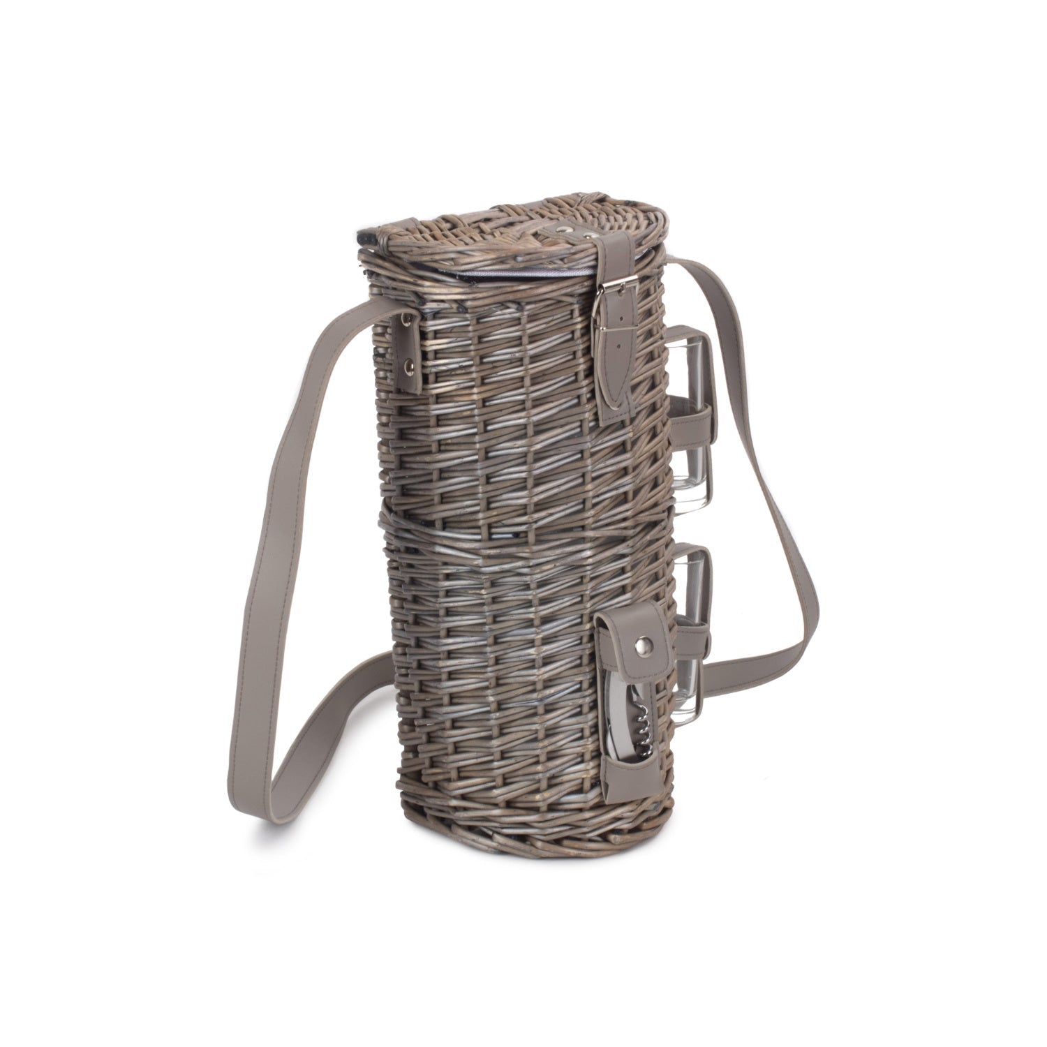 Single Bottle & 2 Cartridge Glass Carrier With Shoulder Strap - REGN