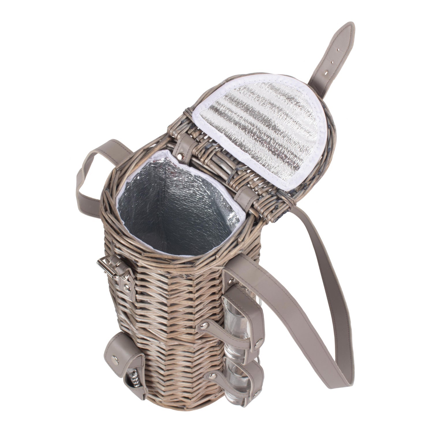 Single Bottle & 2 Cartridge Glass Carrier With Shoulder Strap - REGN