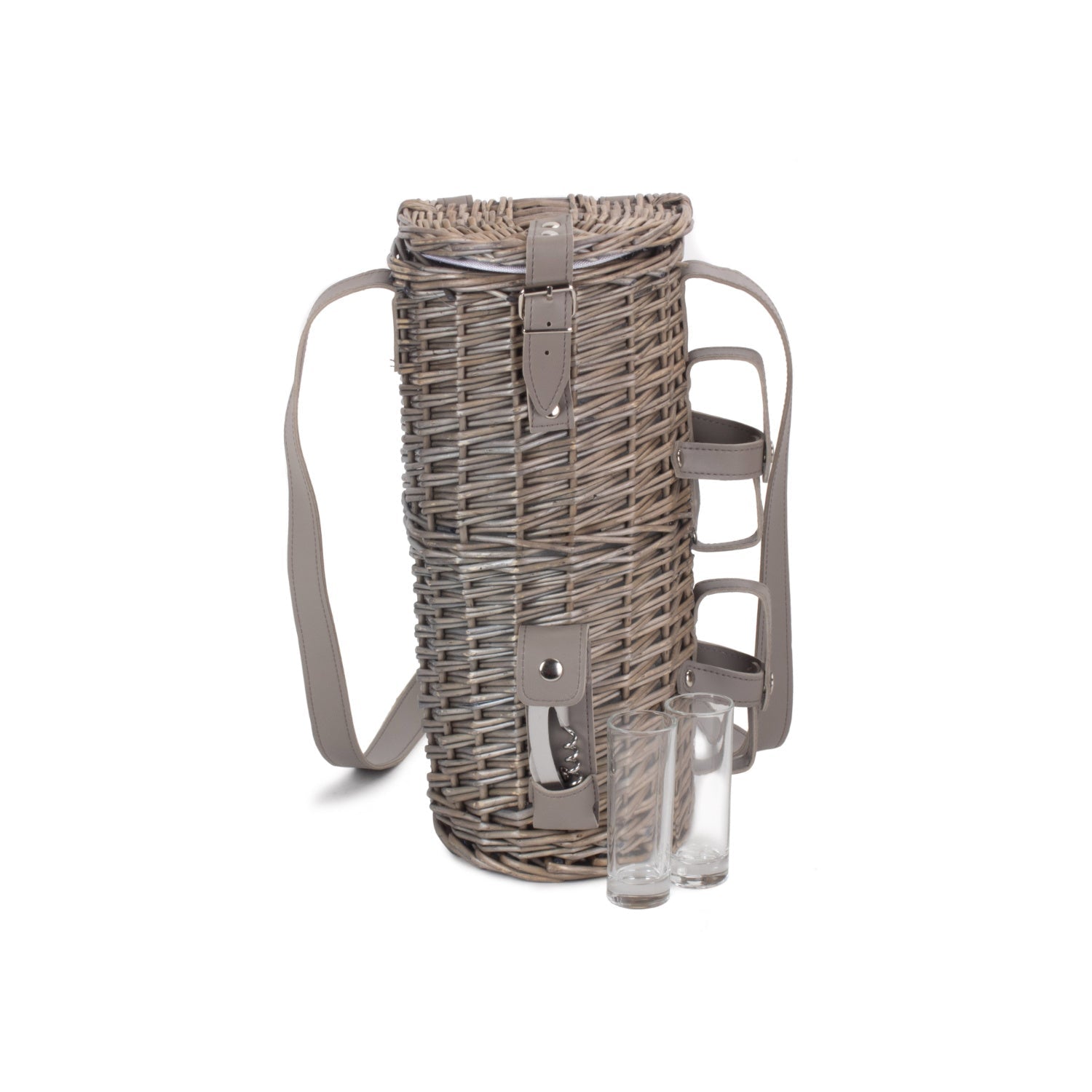Single Bottle & 2 Cartridge Glass Carrier With Shoulder Strap - REGN