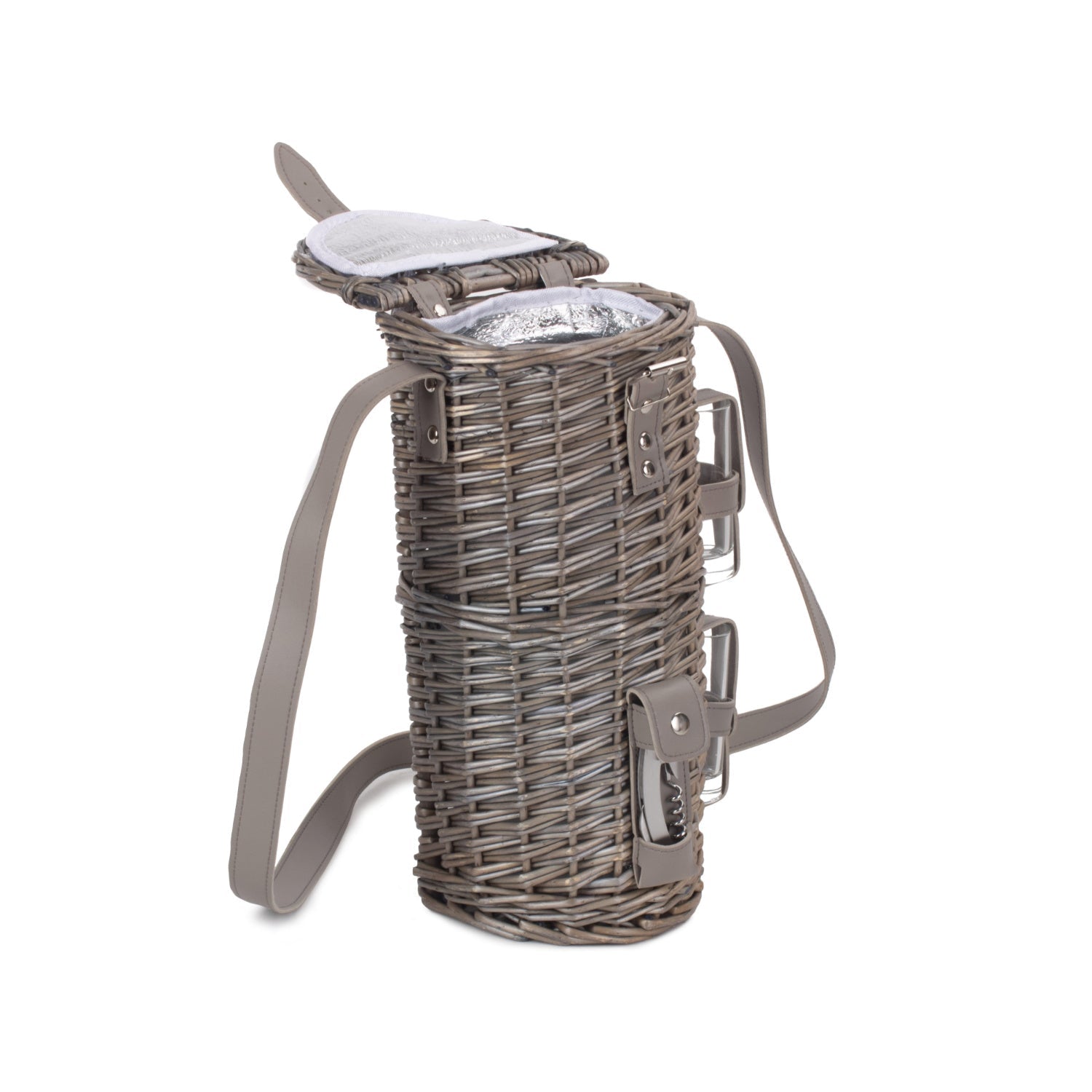 Single Bottle & 2 Cartridge Glass Carrier With Shoulder Strap - REGN