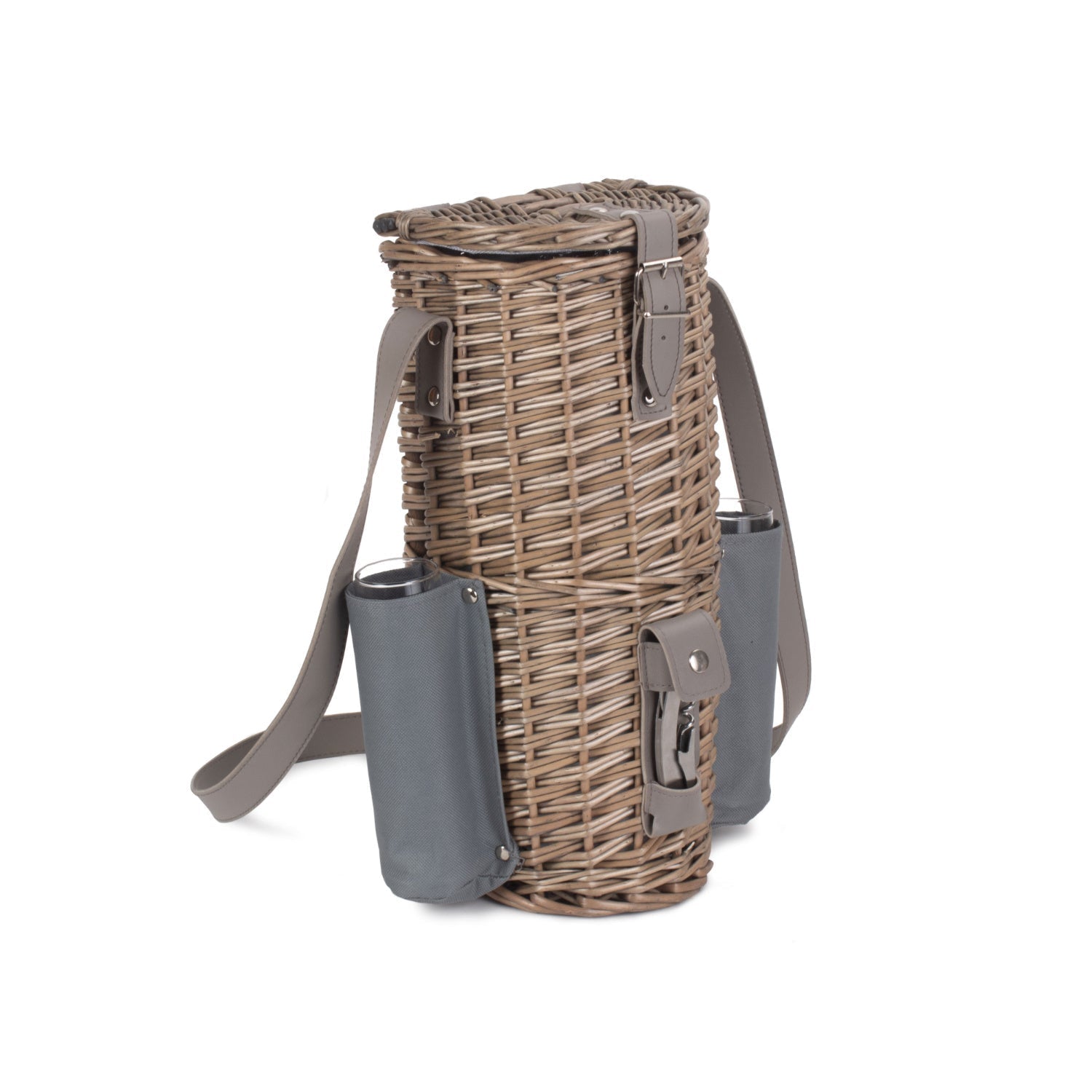 Single Bottle & 2 Champagne Glass Carrier With Shoulder Strap - REGN