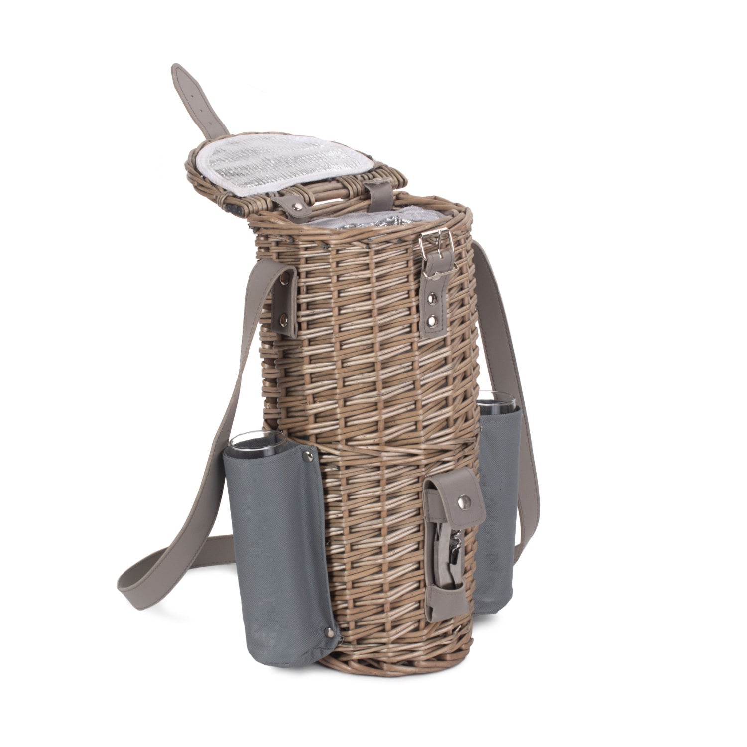 Single Bottle & 2 Champagne Glass Carrier With Shoulder Strap - REGN