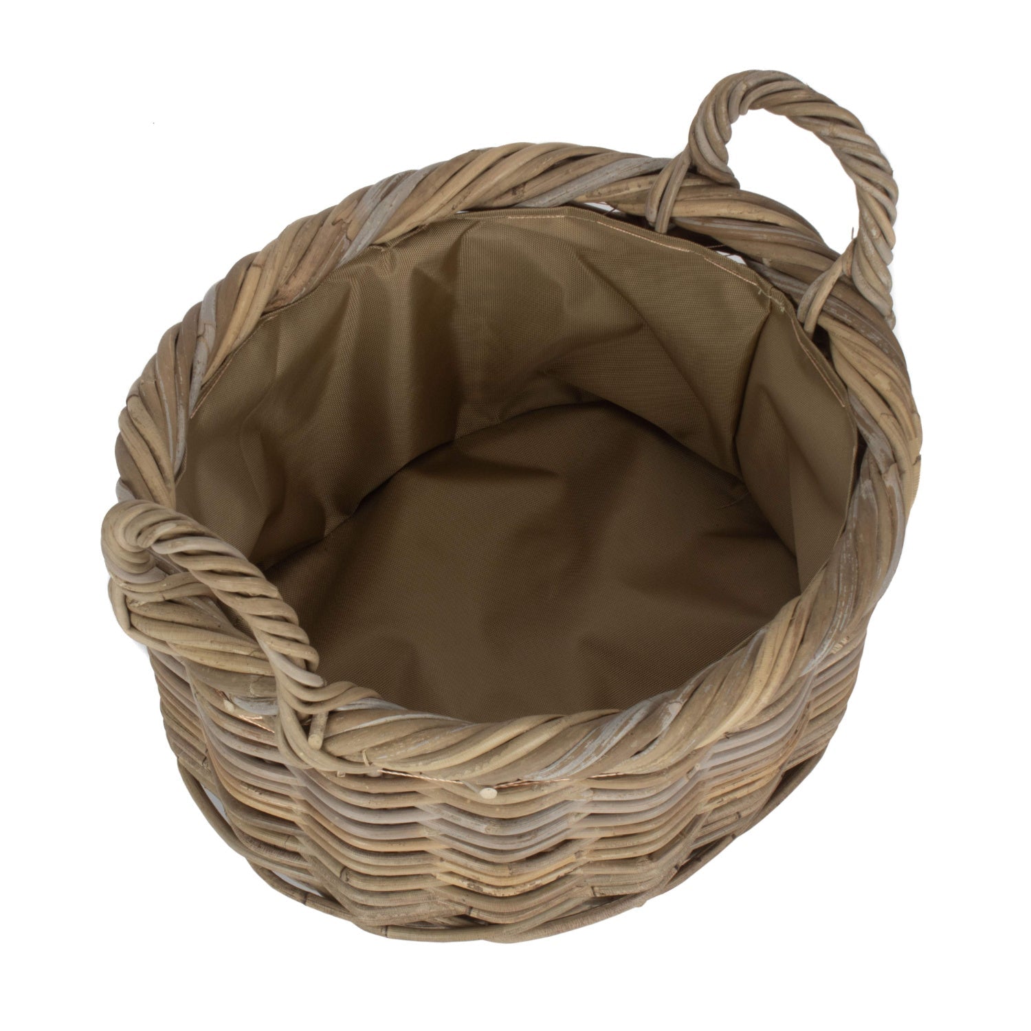 Size 1 Oval Rattan Storage Basket With Cordura Lining - REGN