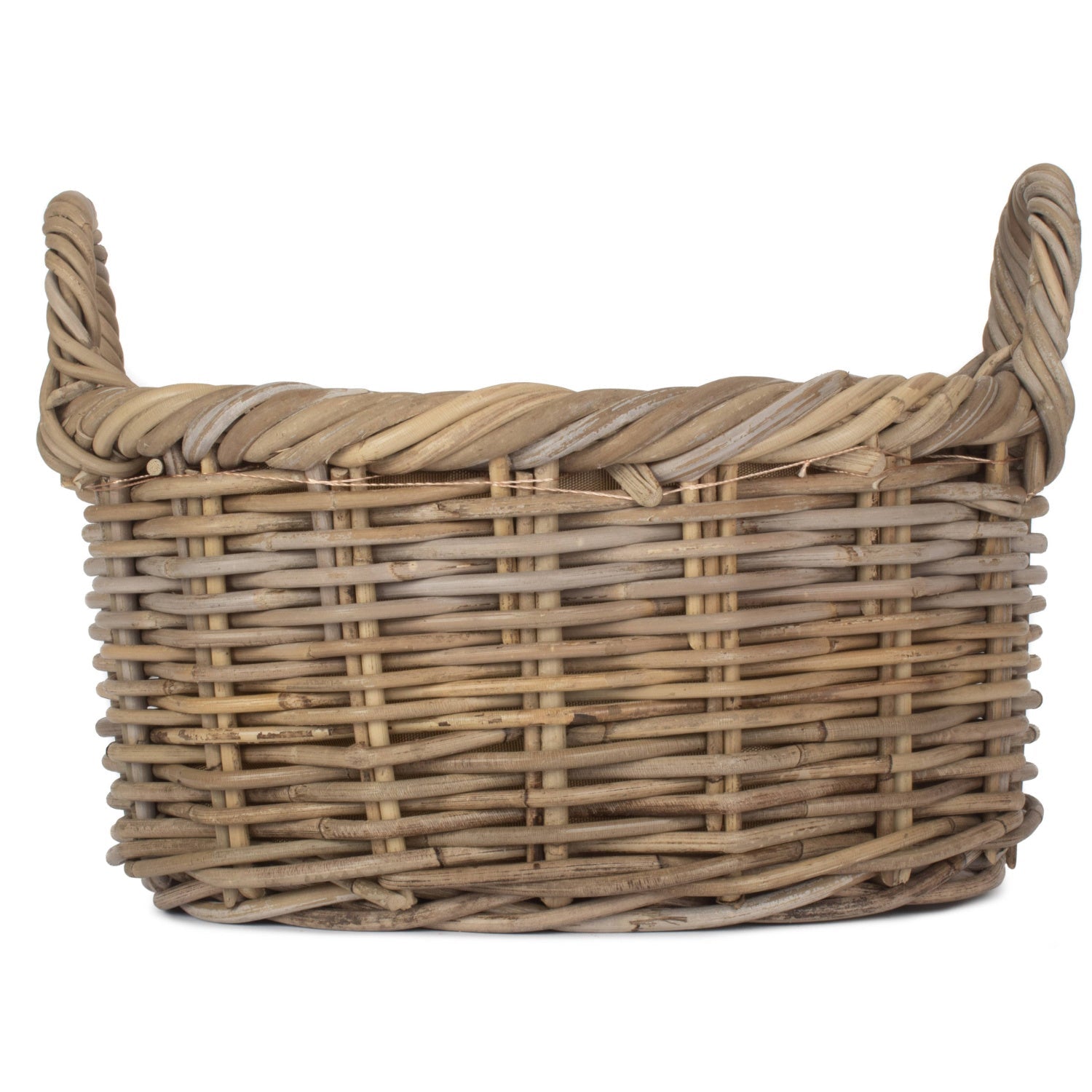 Size 1 Oval Rattan Storage Basket With Cordura Lining - REGN