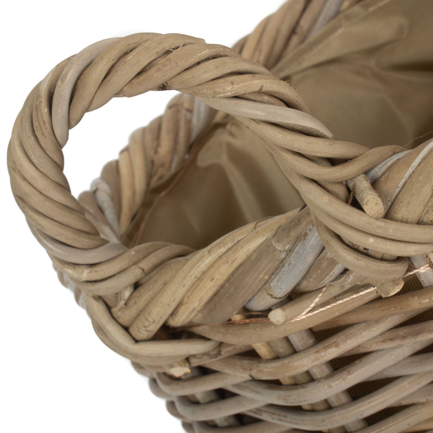 Size 1 Oval Rattan Storage Basket With Cordura Lining - REGN