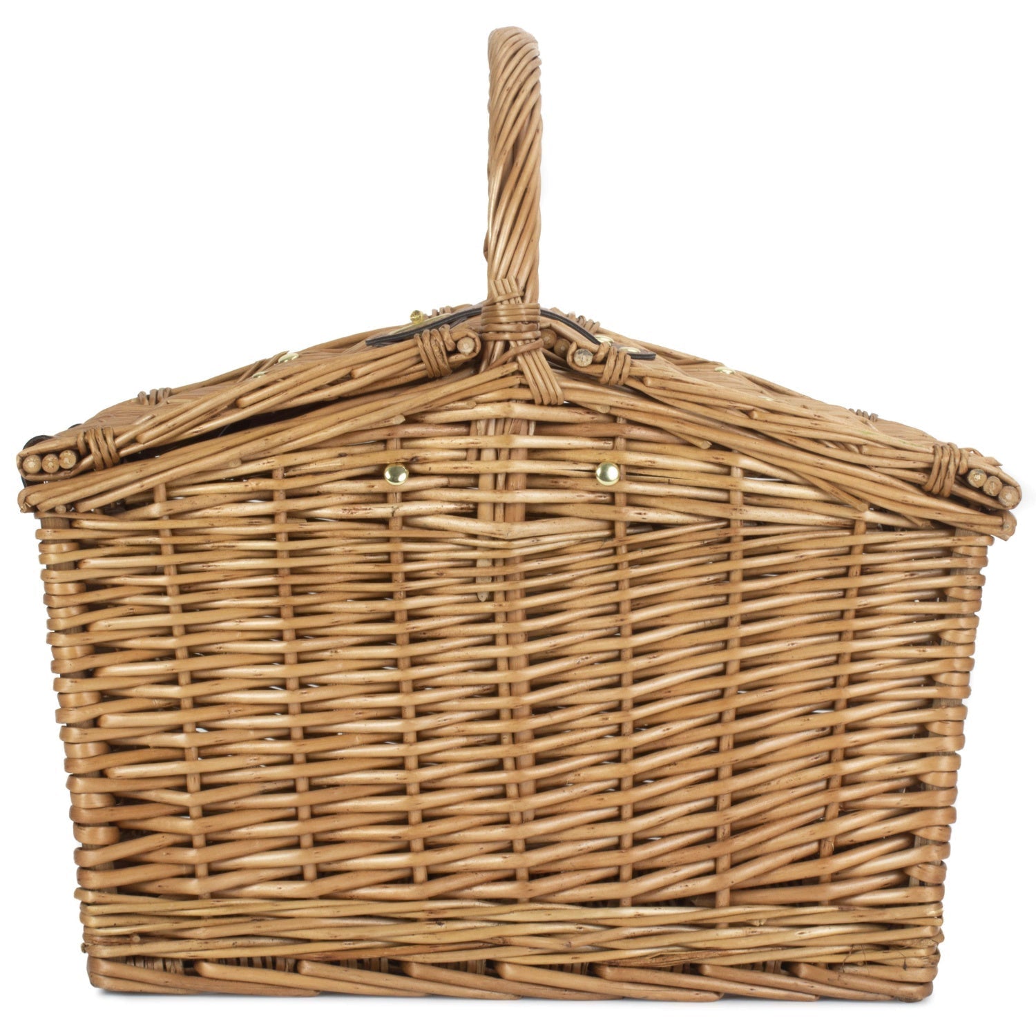 Slope-Sided Light Steamed Willow Picnic Hamper Basket - REGN