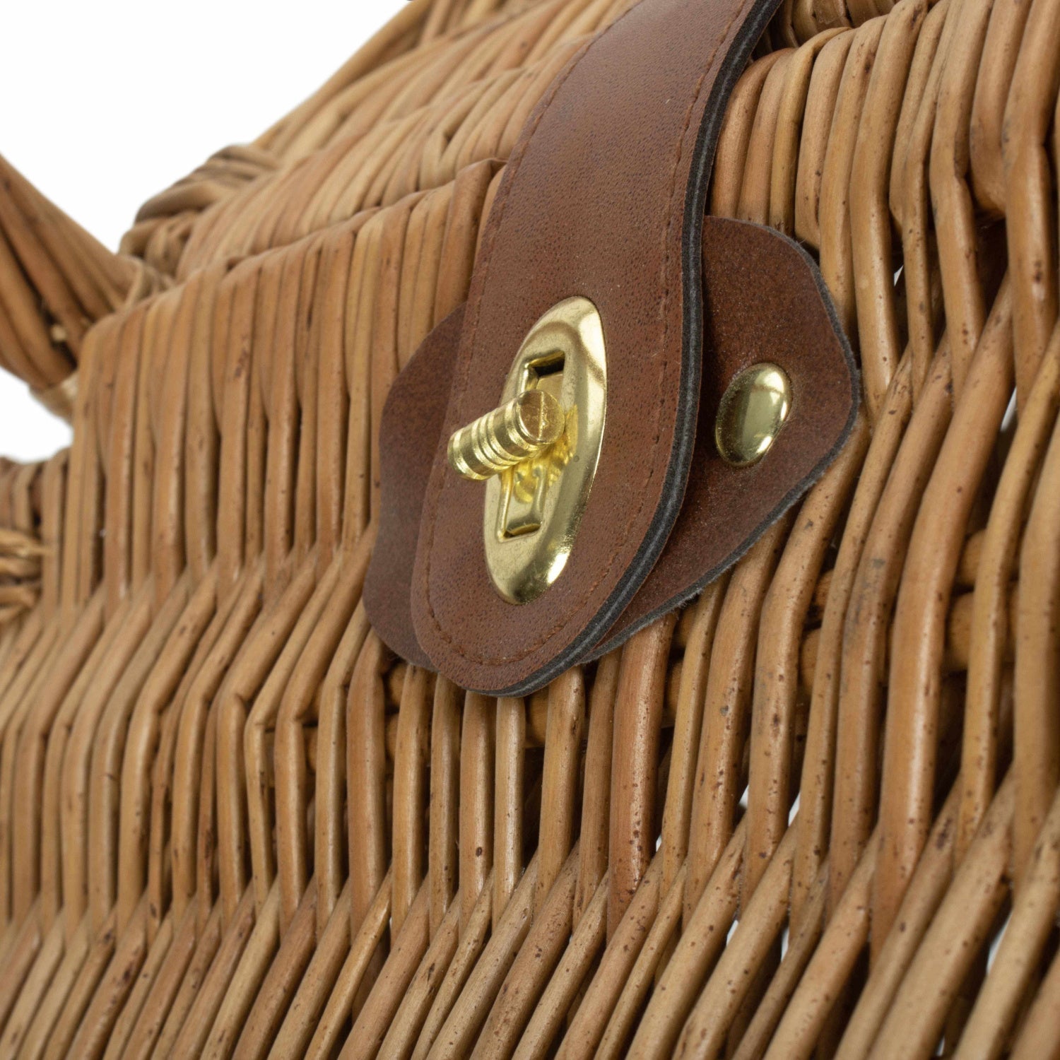 Slope-Sided Light Steamed Willow Picnic Hamper Basket - REGN