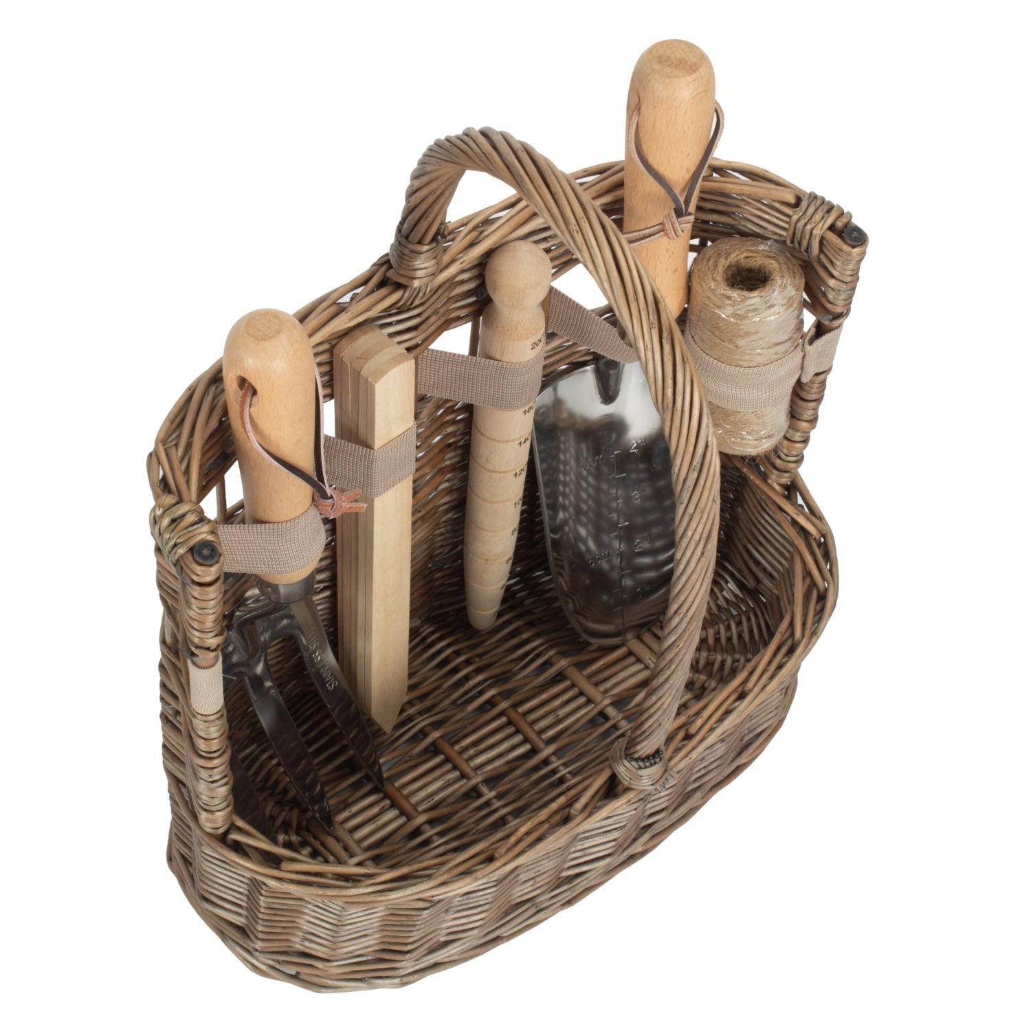 Small Antique Wash Deluxe Garden Tool Basket - REGN