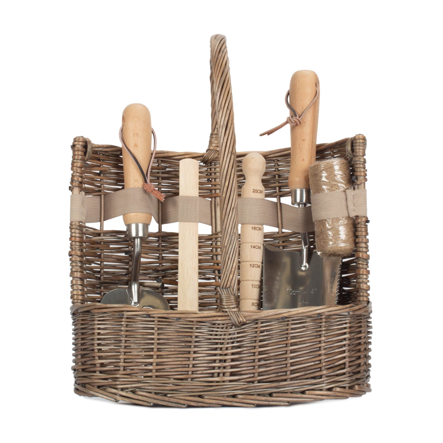 Small Antique Wash Deluxe Garden Tool Basket - REGN