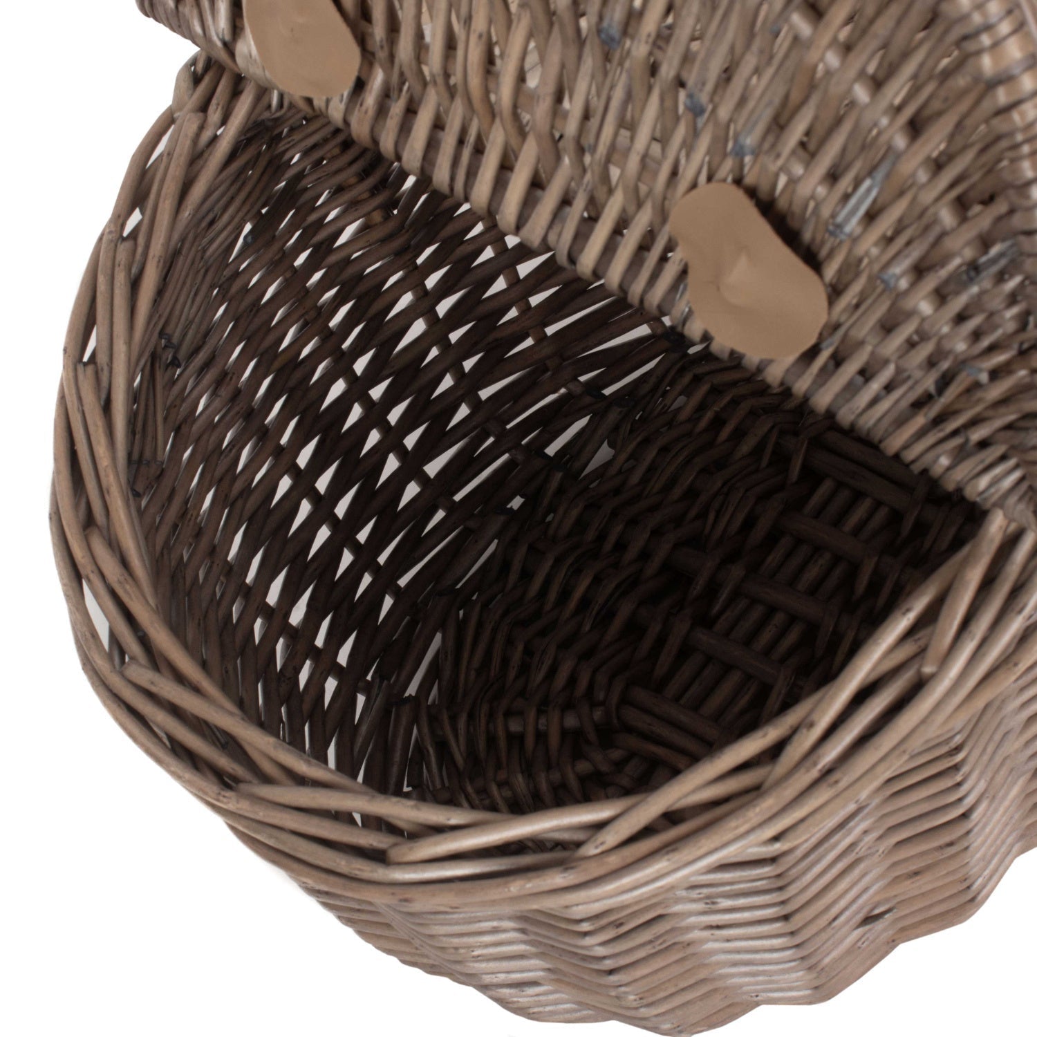 Small Antique Wash Finish Willow Oval Picnic Basket - REGN