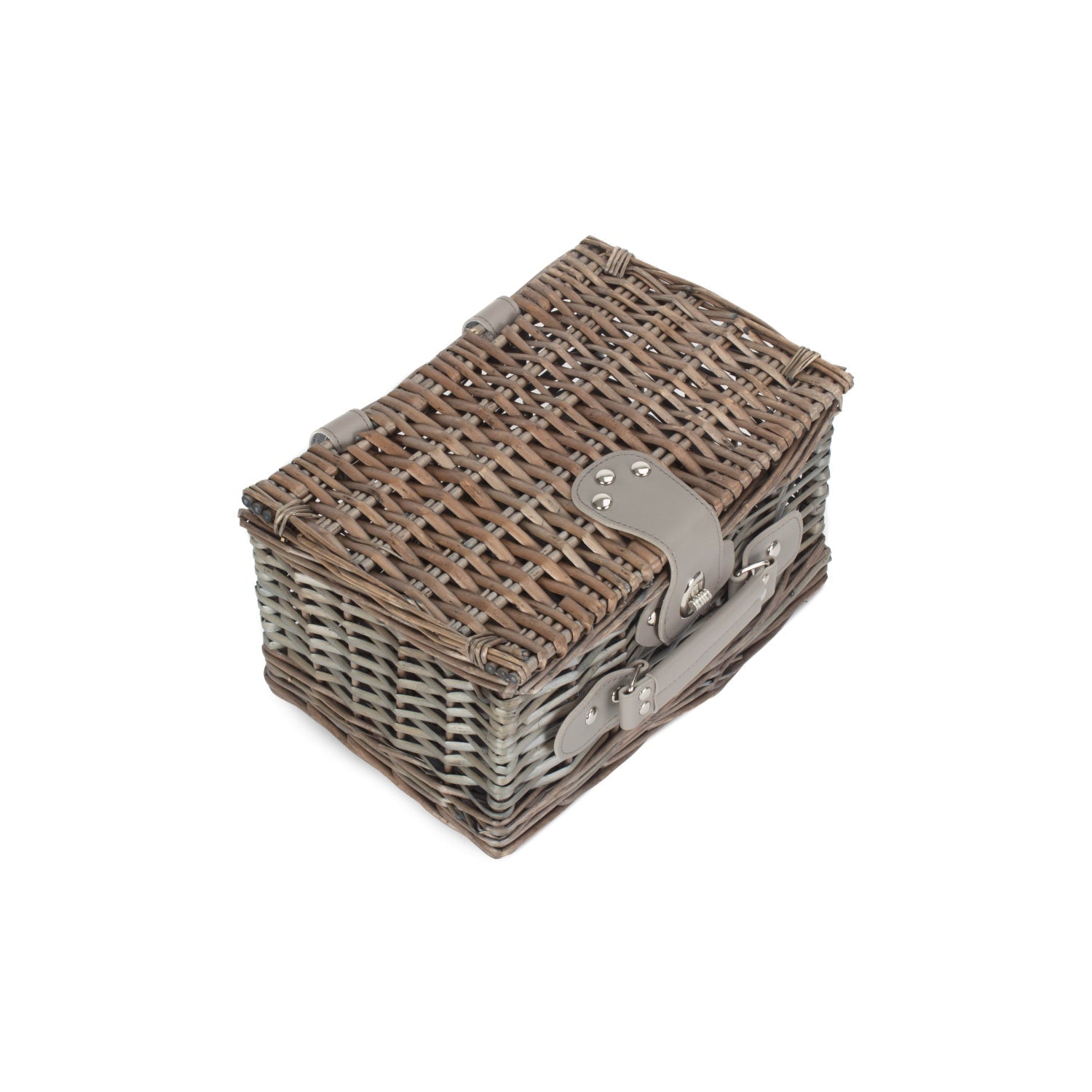 Small Antique Wash Split Willow Chest Hamper - REGN