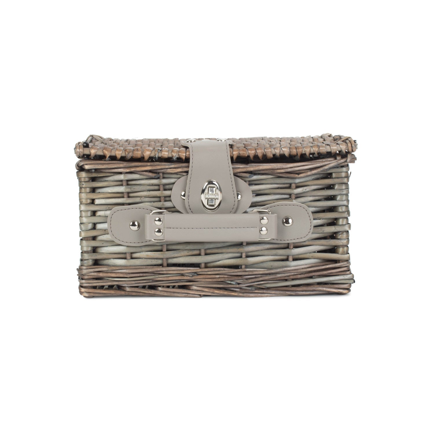 Small Antique Wash Split Willow Chest Hamper - REGN