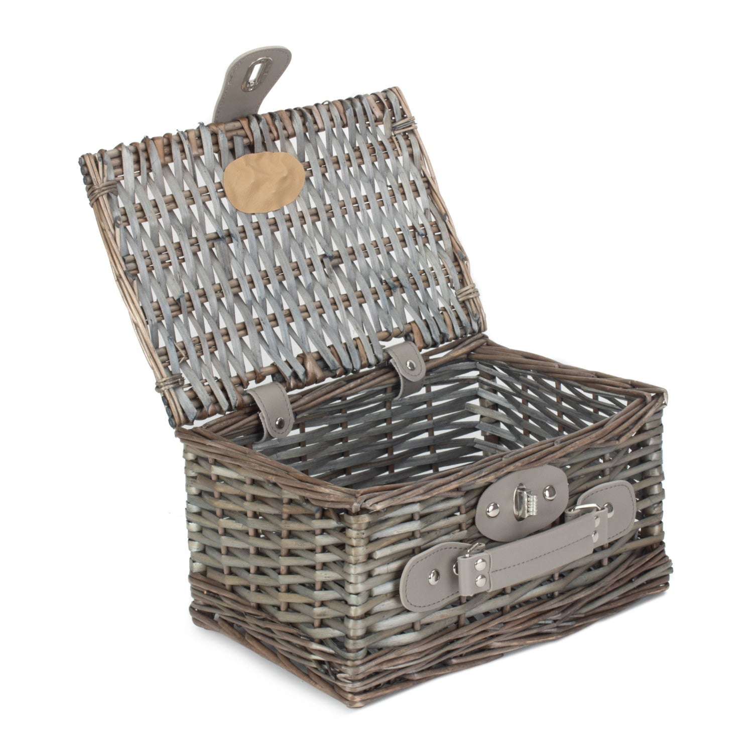 Small Antique Wash Split Willow Chest Hamper - REGN
