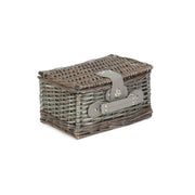 Small Antique Wash Split Willow Chest Hamper - REGN
