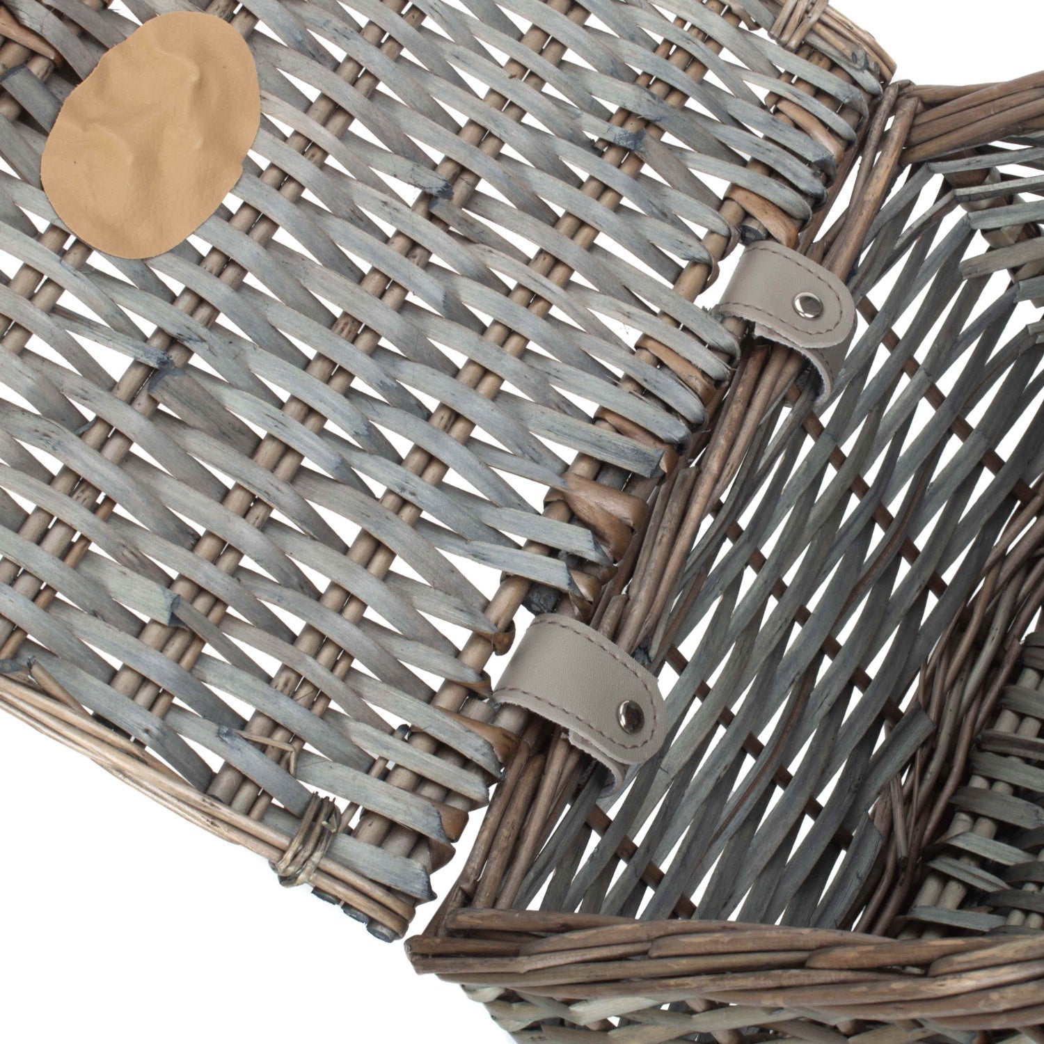 Small Antique Wash Split Willow Chest Hamper - REGN