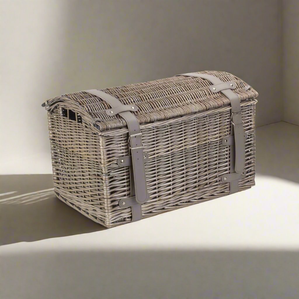 Small Antique Wash Willow Domed Storage Hamper - REGN