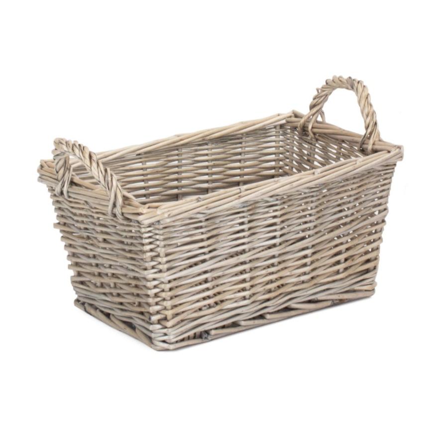 Small Antique Wash Willow Tapered Storage Basket - REGN