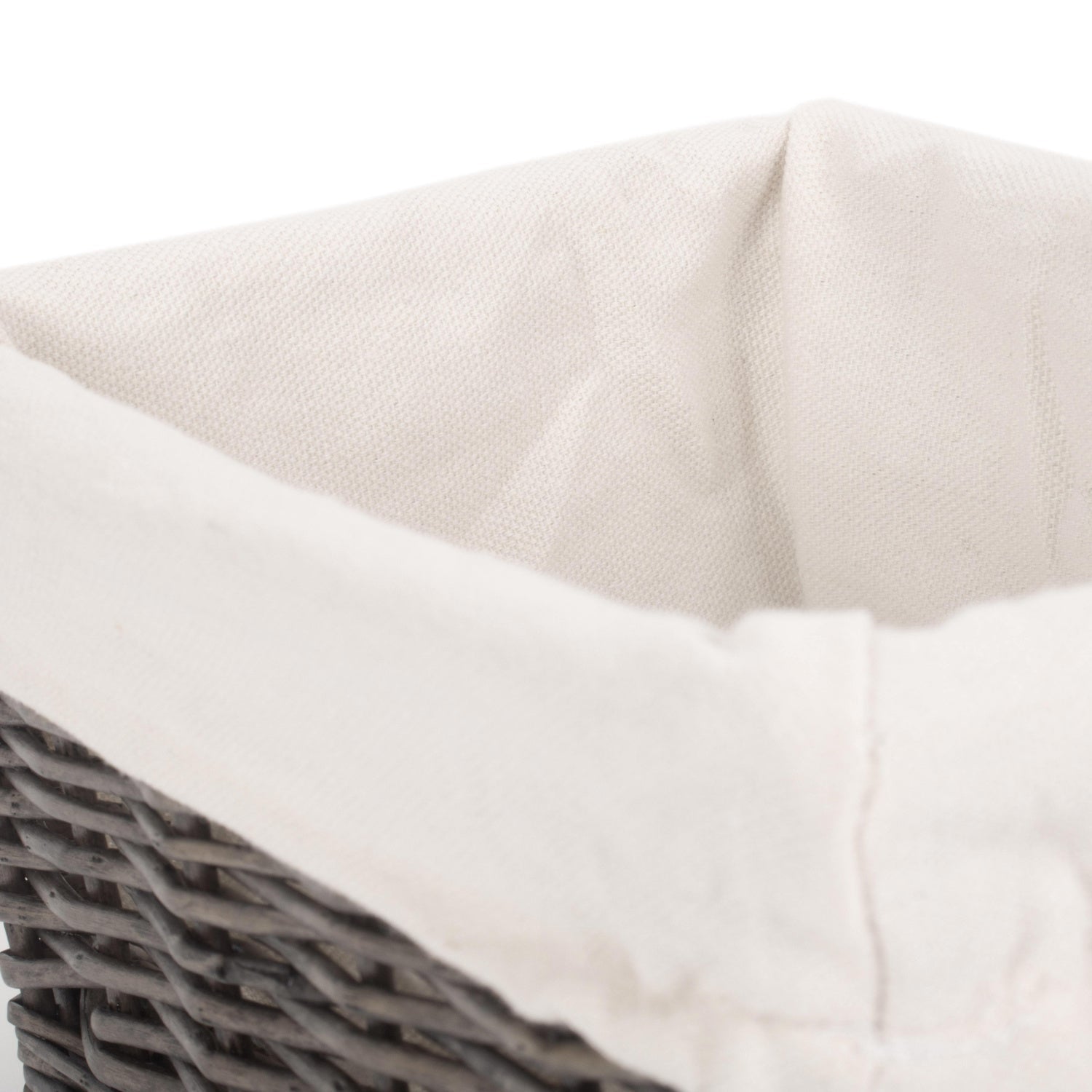Small Antique Wash Willow Tray Basket with White Lining - REGN