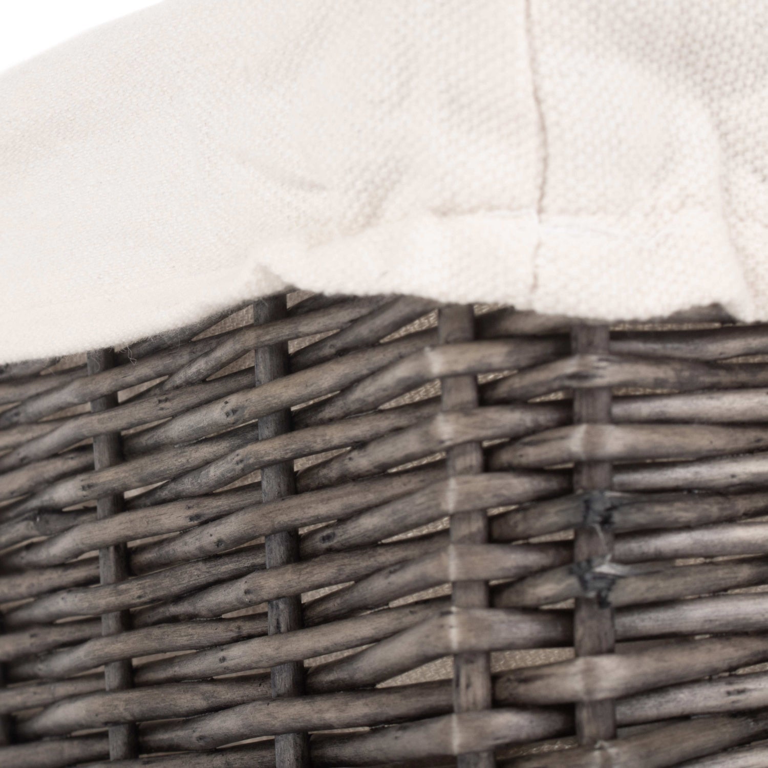 Small Antique Wash Willow Tray Basket with White Lining - REGN