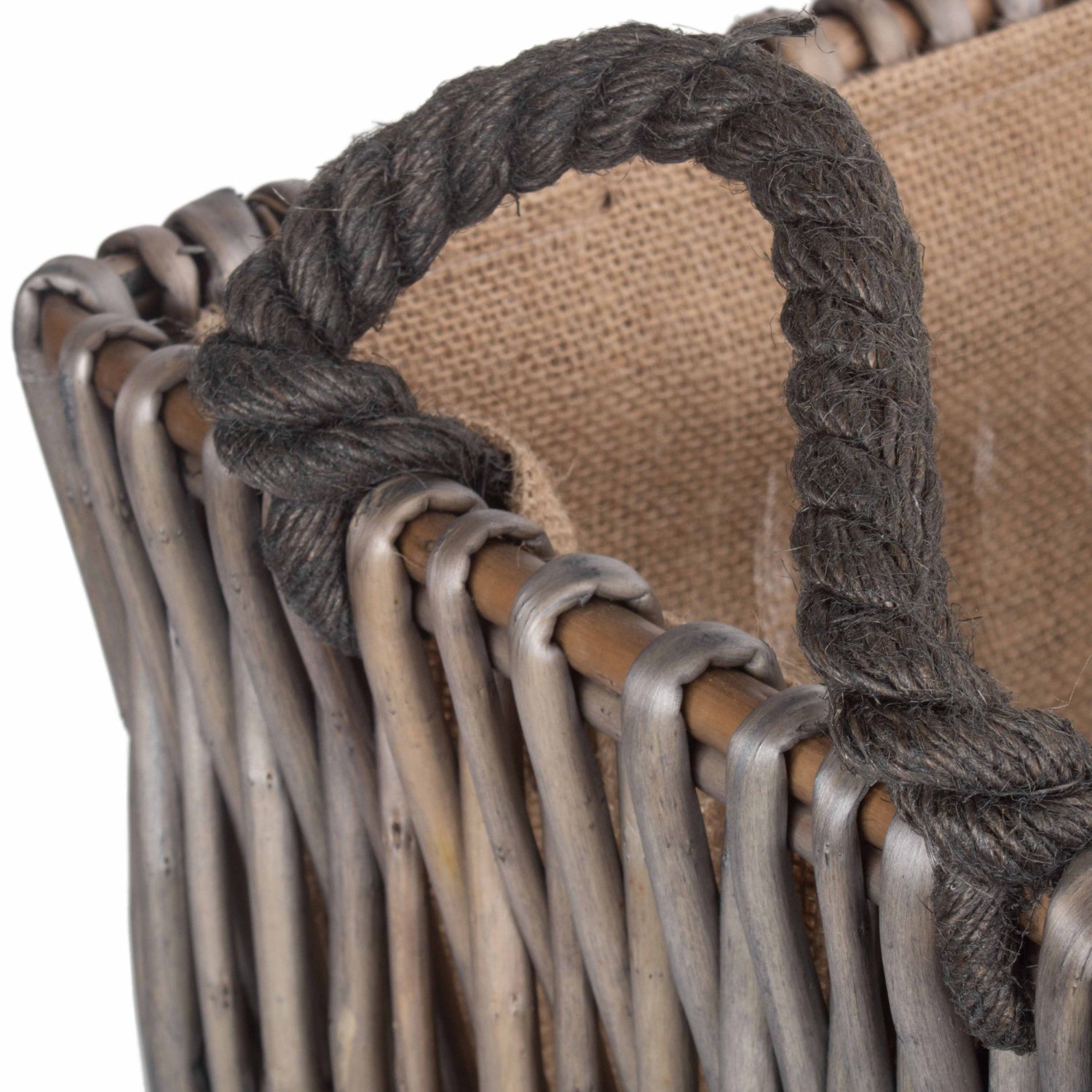 Small Grey Rectangular Log Basket - REGN