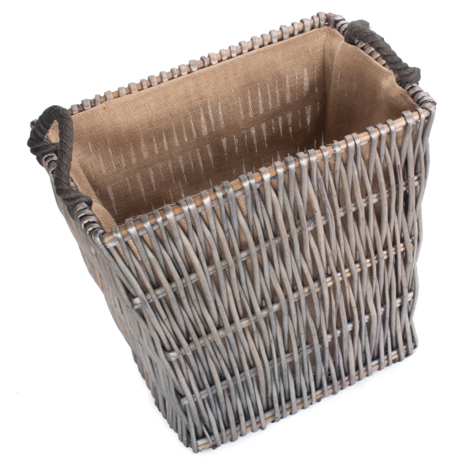 Small Grey Rectangular Log Basket - REGN