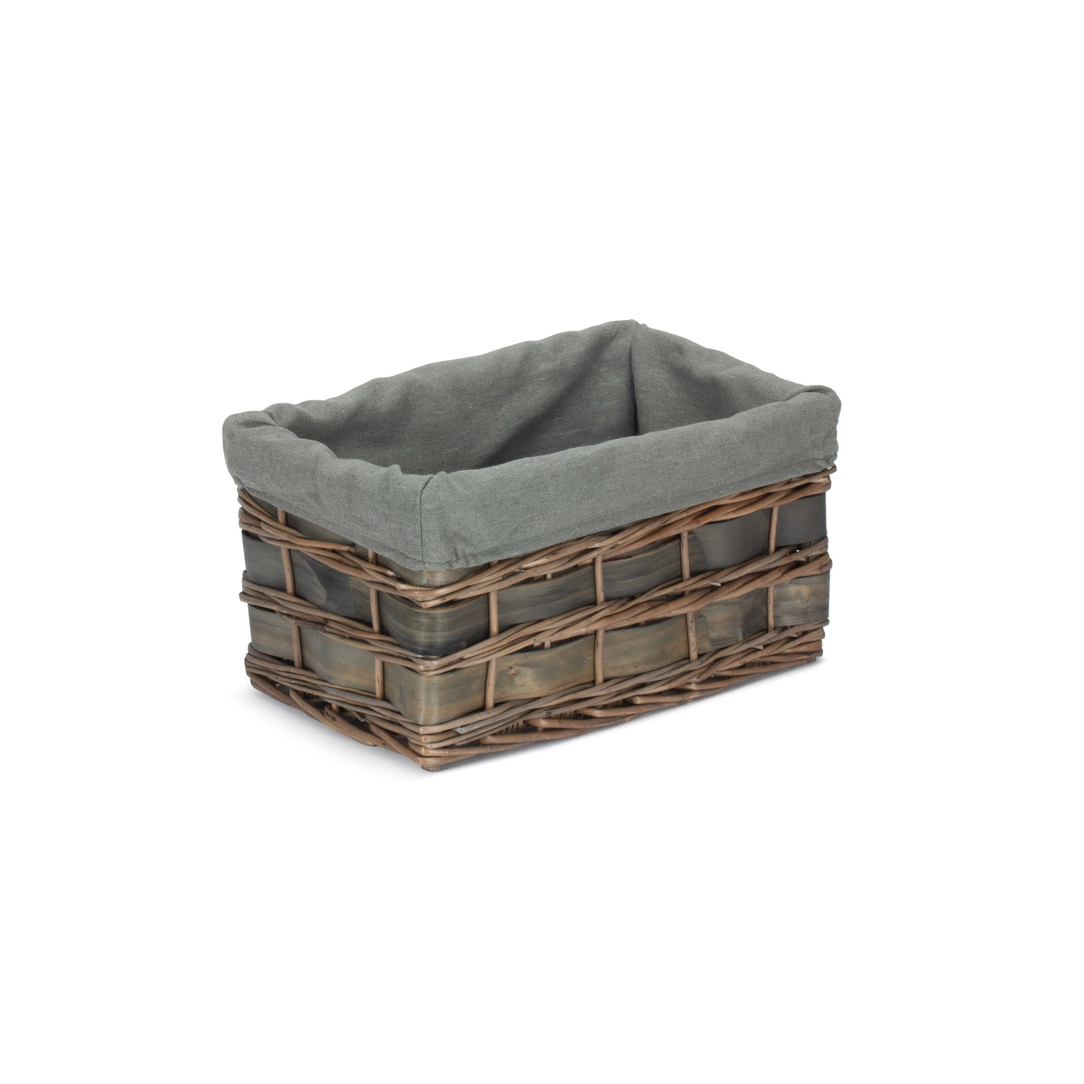 Small Grey Scandi Storage Basket with Grey Sage Lining - REGN