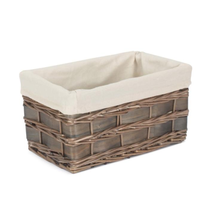 Small Grey Scandi Storage Basket with White Lining - REGN