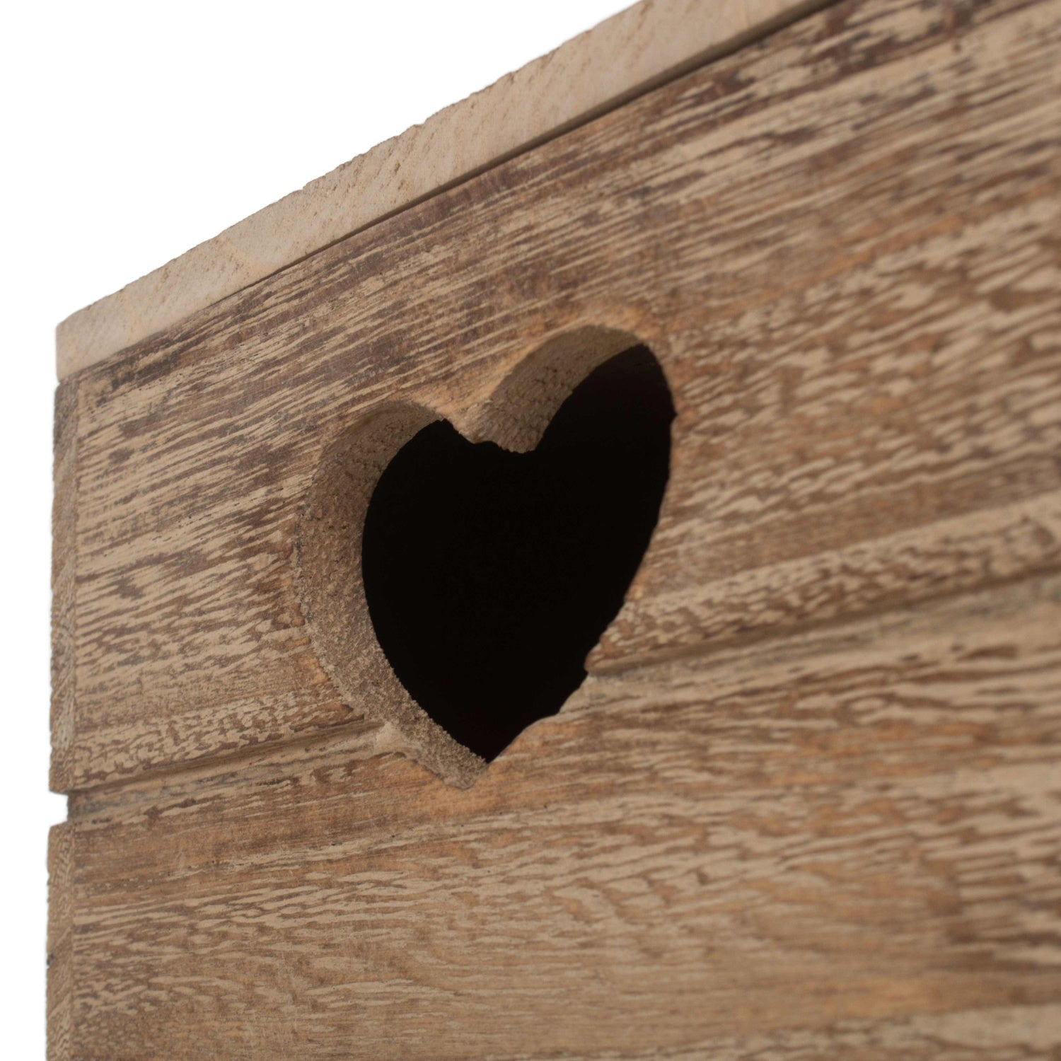 Small Oak Effect Heart Cut-Out Box with Lid - REGN