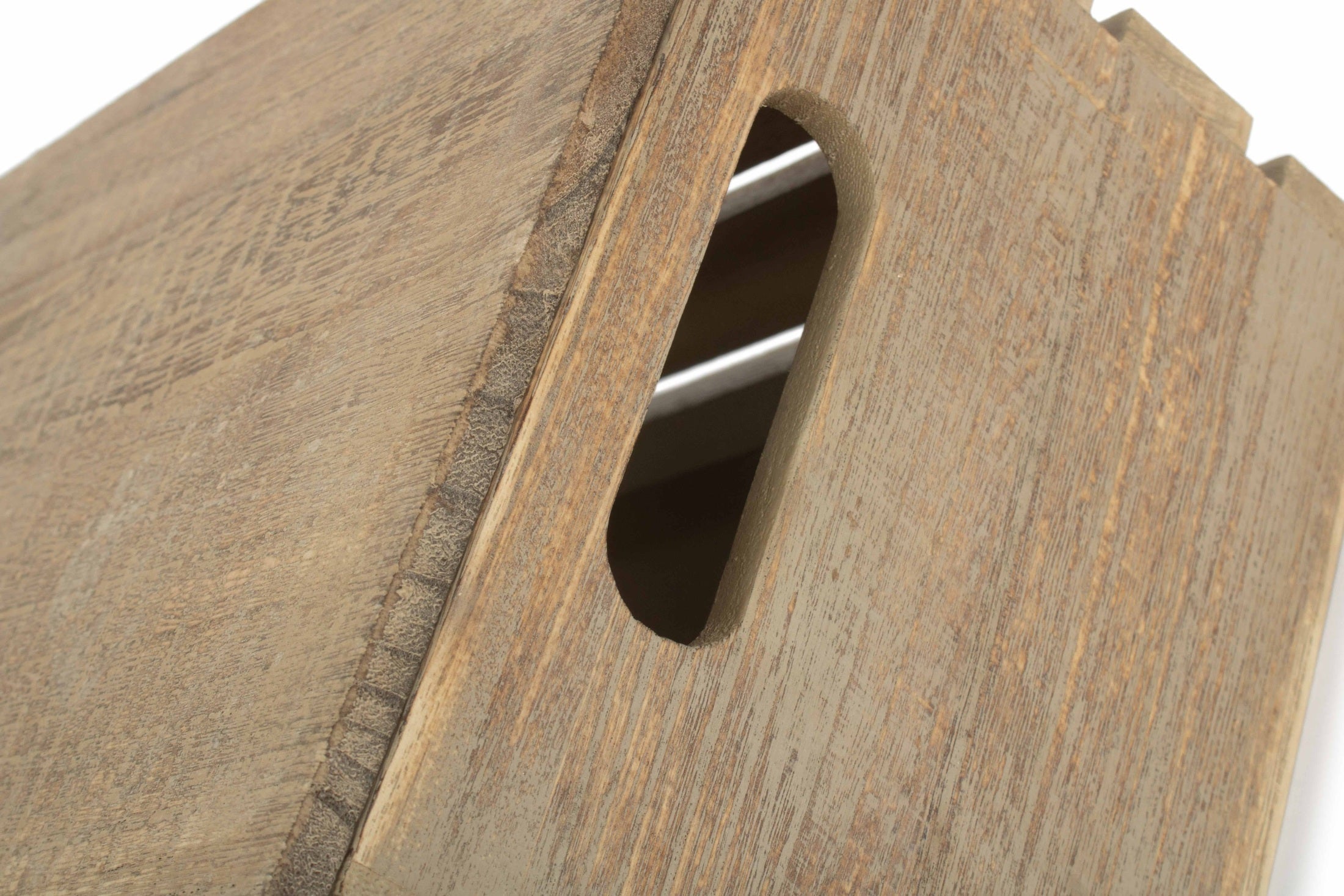 Small Oak Effect Storage Box Crate with Lid - REGN