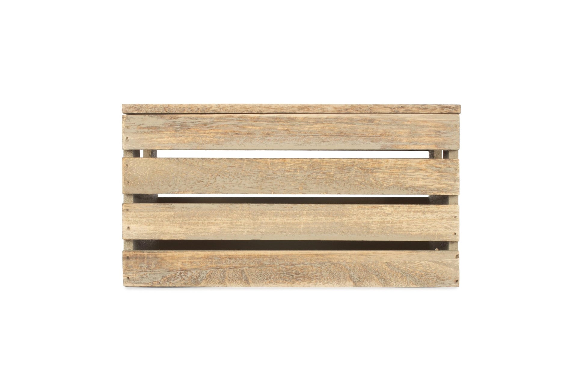 Small Oak Effect Storage Box Crate with Lid - REGN