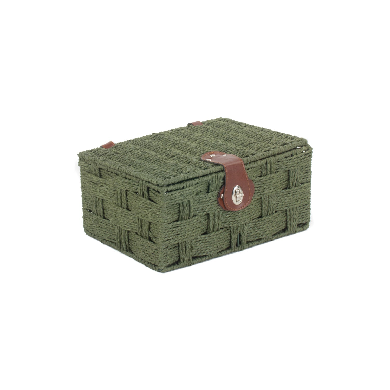 Small Paper Rope Hamper - Forest Green - REGN