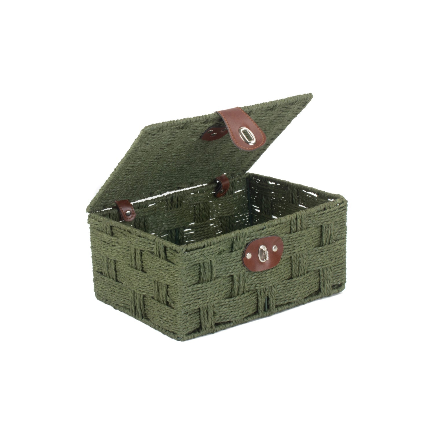 Small Paper Rope Hamper - Forest Green - REGN