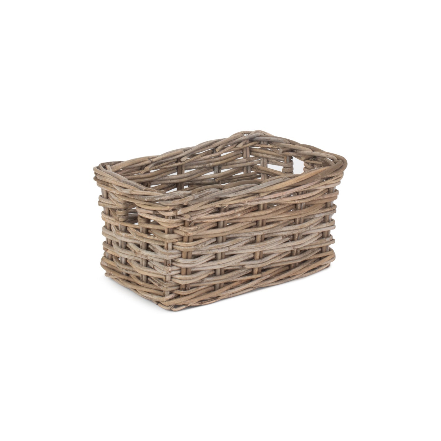 Small Rectangular Grey Rattan Storage Basket - REGN