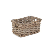 Small Rectangular Grey Rattan Storage Basket - REGN