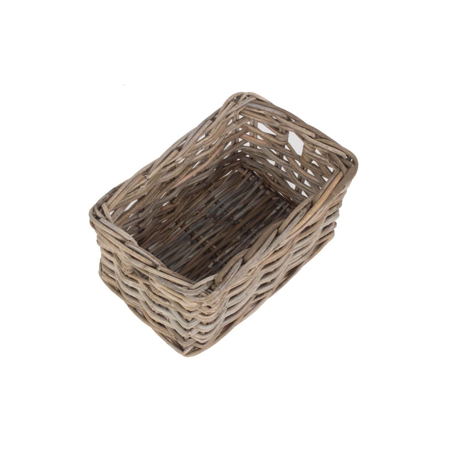 Small Rectangular Grey Rattan Storage Basket - REGN