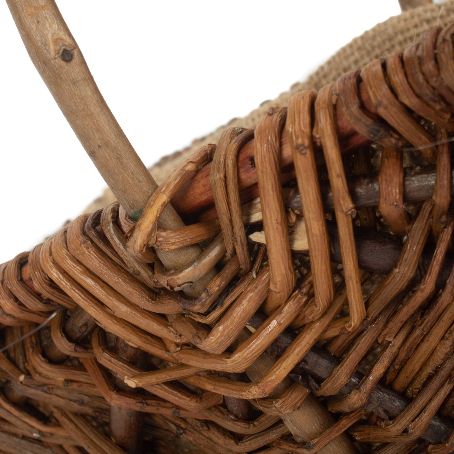 Small Rectangular Unpeeled Willow Garden Trug With Hessian Lining - REGN