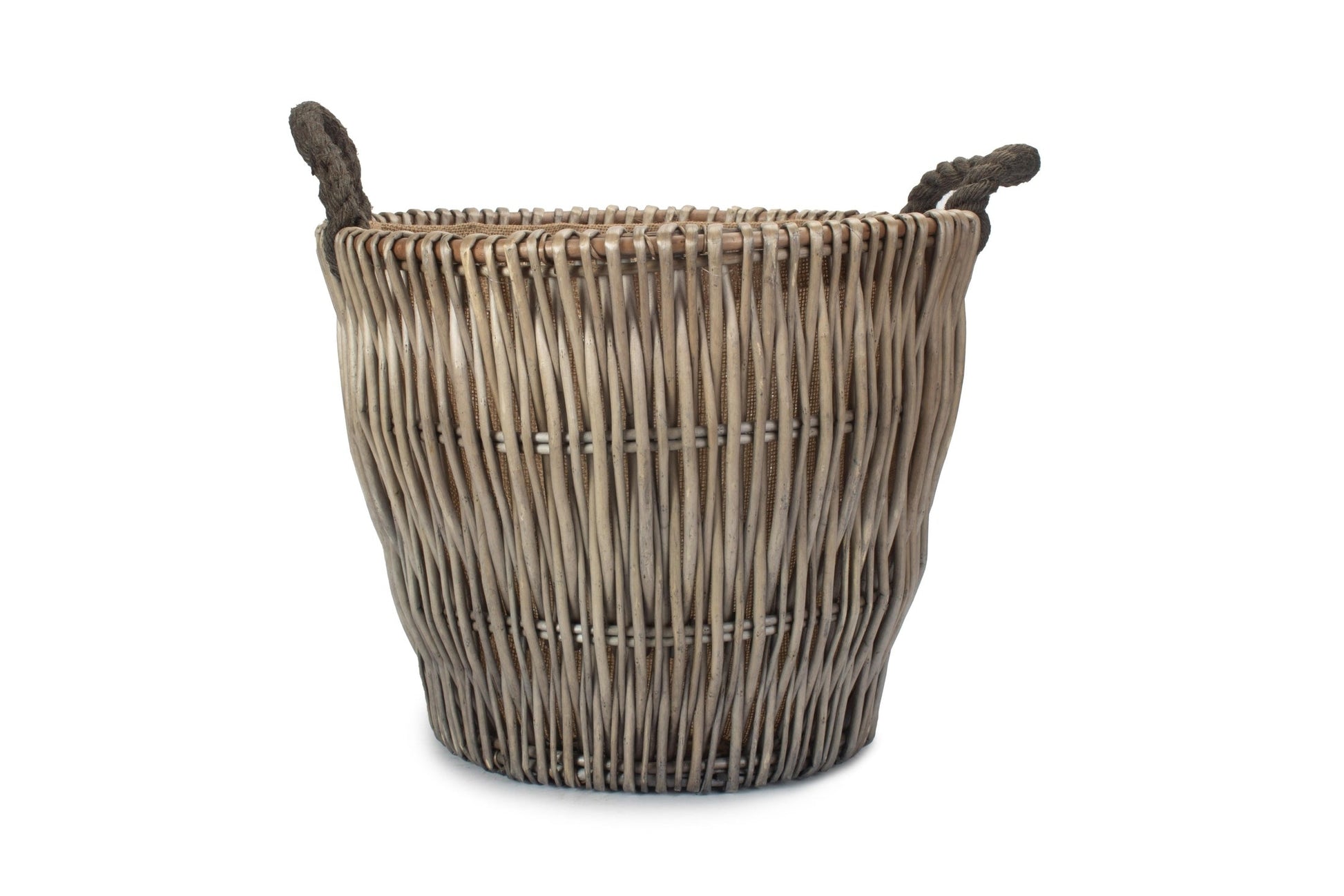 Small Round Grey Log Basket - REGN