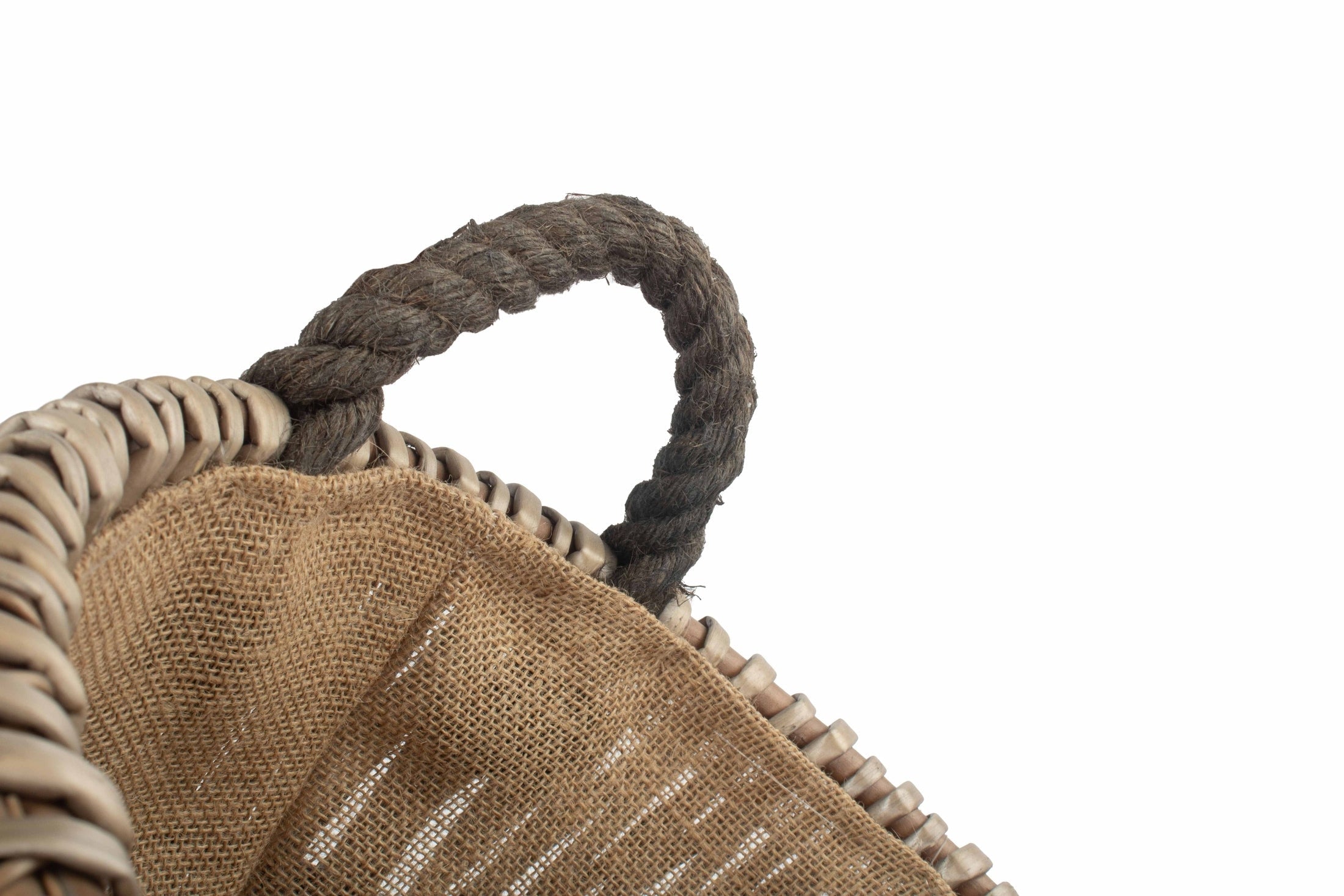 Small Round Grey Log Basket - REGN