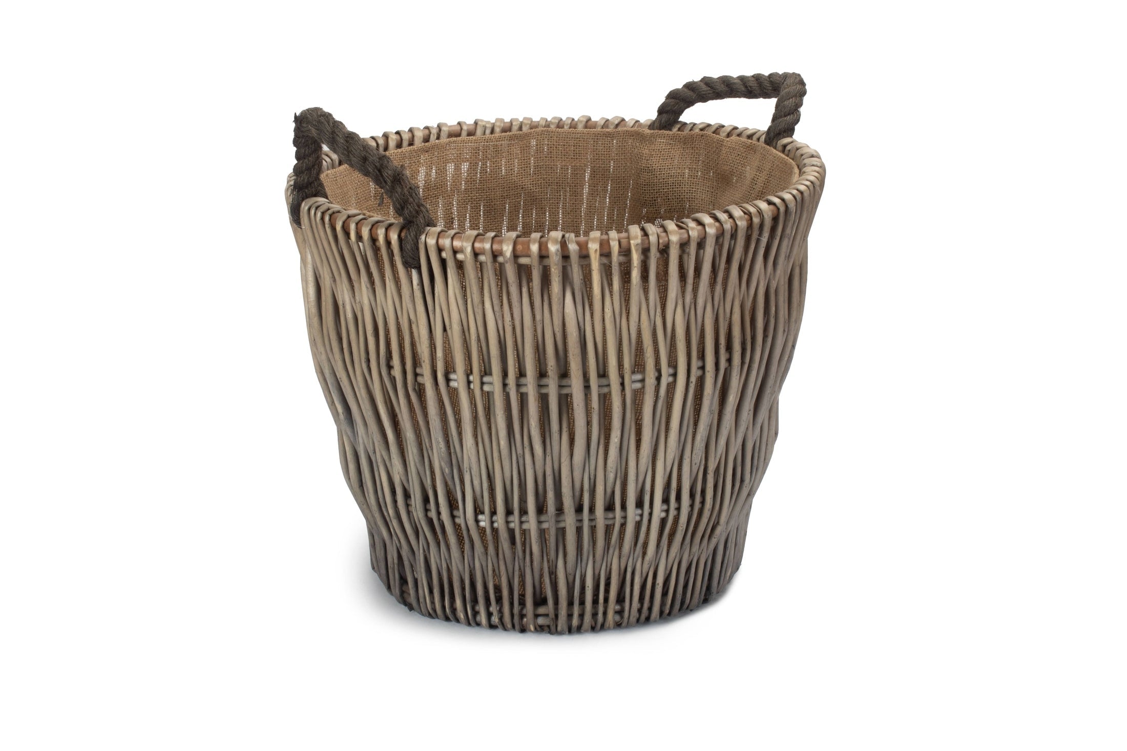 Small Round Grey Log Basket - REGN