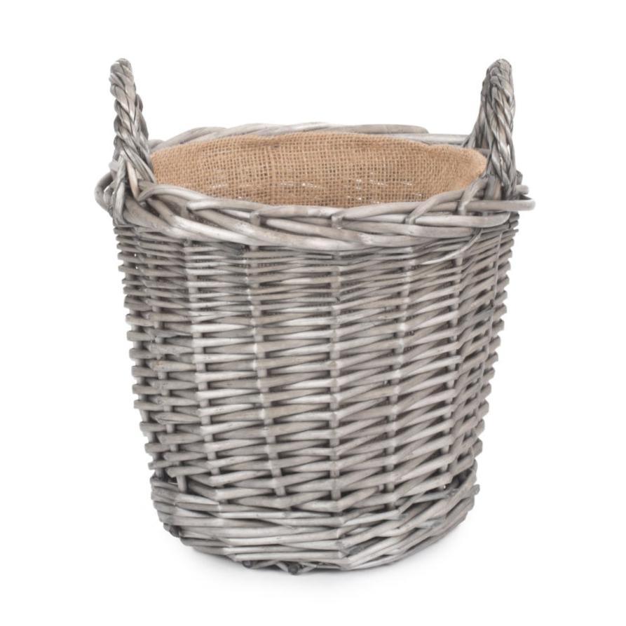 Small Round Lined Wicker Planter Basket - REGN
