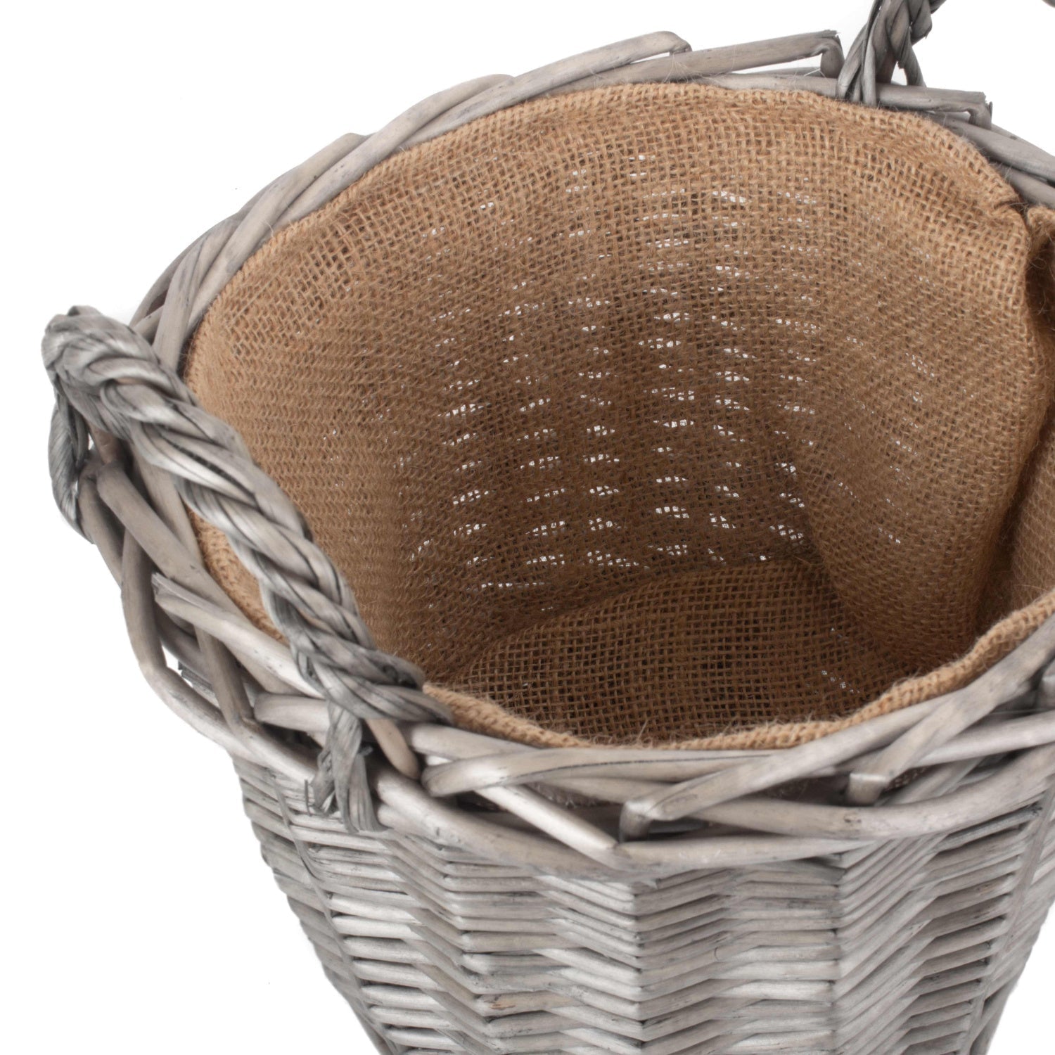 Small Round Lined Wicker Planter Basket - REGN