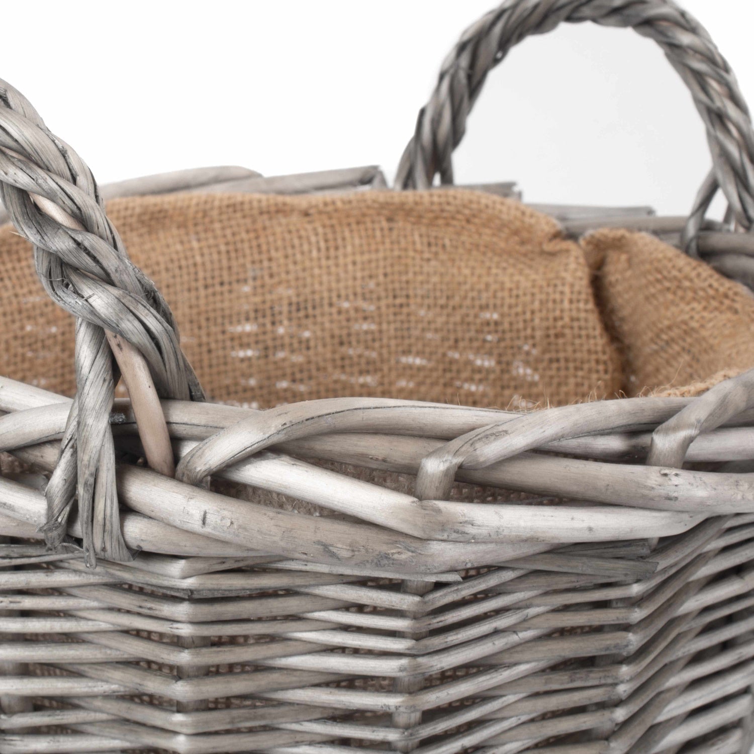 Small Round Lined Wicker Planter Basket - REGN