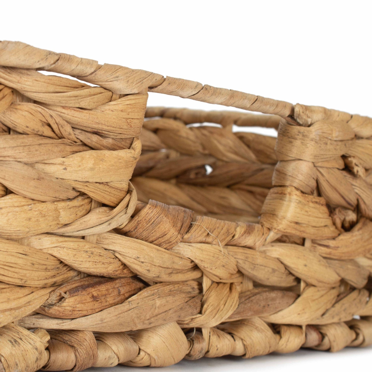 Small Shallow Rectangular Water Hyacinth Storage Tray Basket - REGN