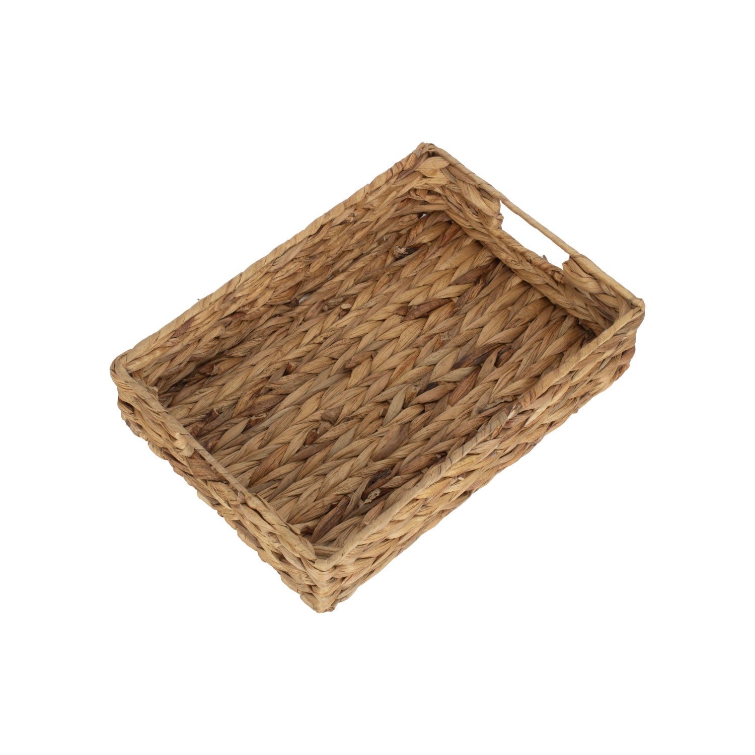 Small Shallow Rectangular Water Hyacinth Storage Tray Basket - REGN