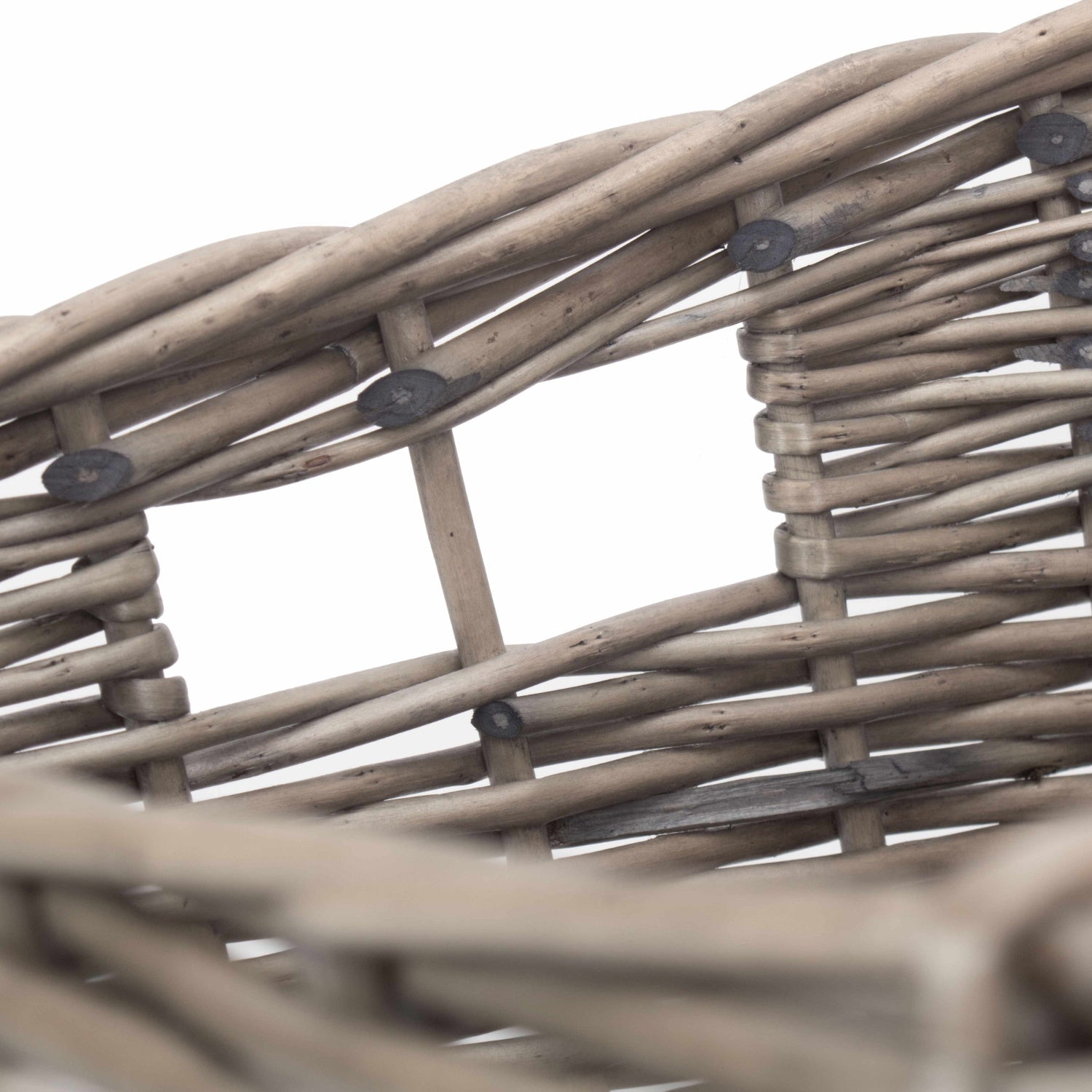 Small Square Antique Wash Willow Storage Basket - REGN